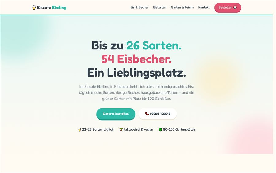 Website Eiscafe Ebeling
