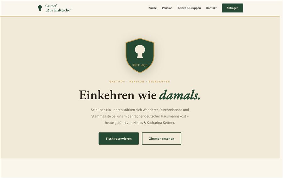 Website Gasthof Kalteiche