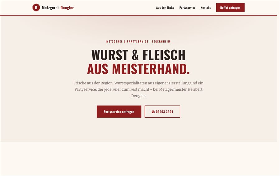 Website Metzgerei Dengler